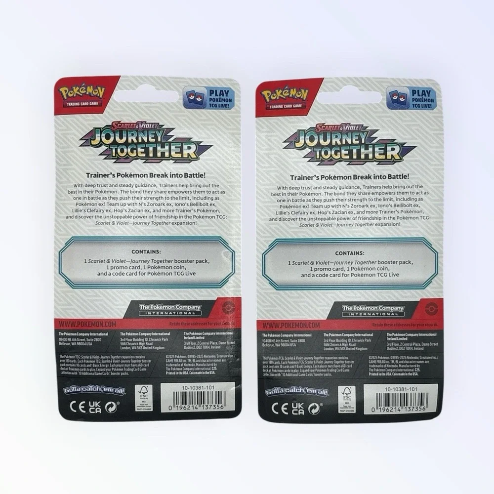 Pokémon TCG Journey Together Blister Pack Lot of 2 Promo Cards & Coins Sealed